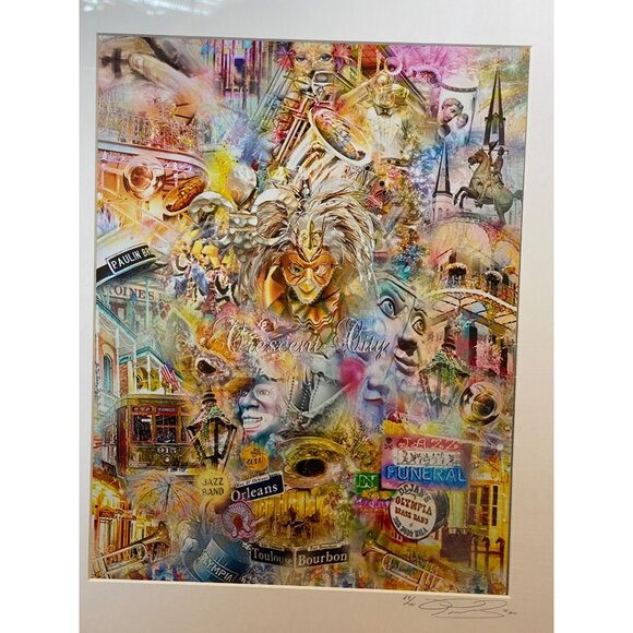 Raymond Mancini Crescent City New Orleans Art Print Signed 68/100 Mardi Gras - Picture 2 of 8